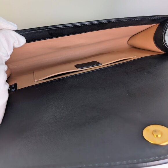 Gucci Black Rajah Broadway Smooth Leather Jeweled Tiger Head Clutch - Picture 12 of 15